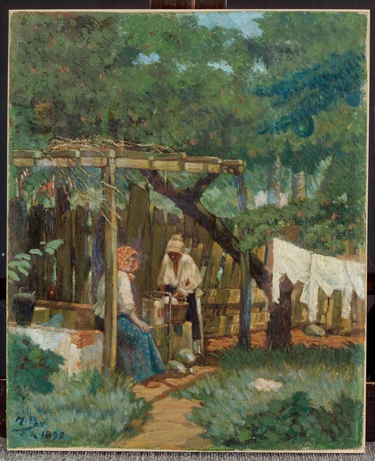 Las lavanderas en patio de Ponce