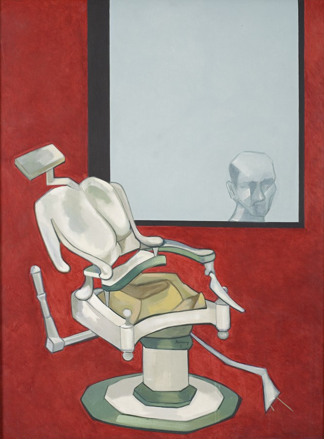 Sin título (Sillón de barbero en verde)