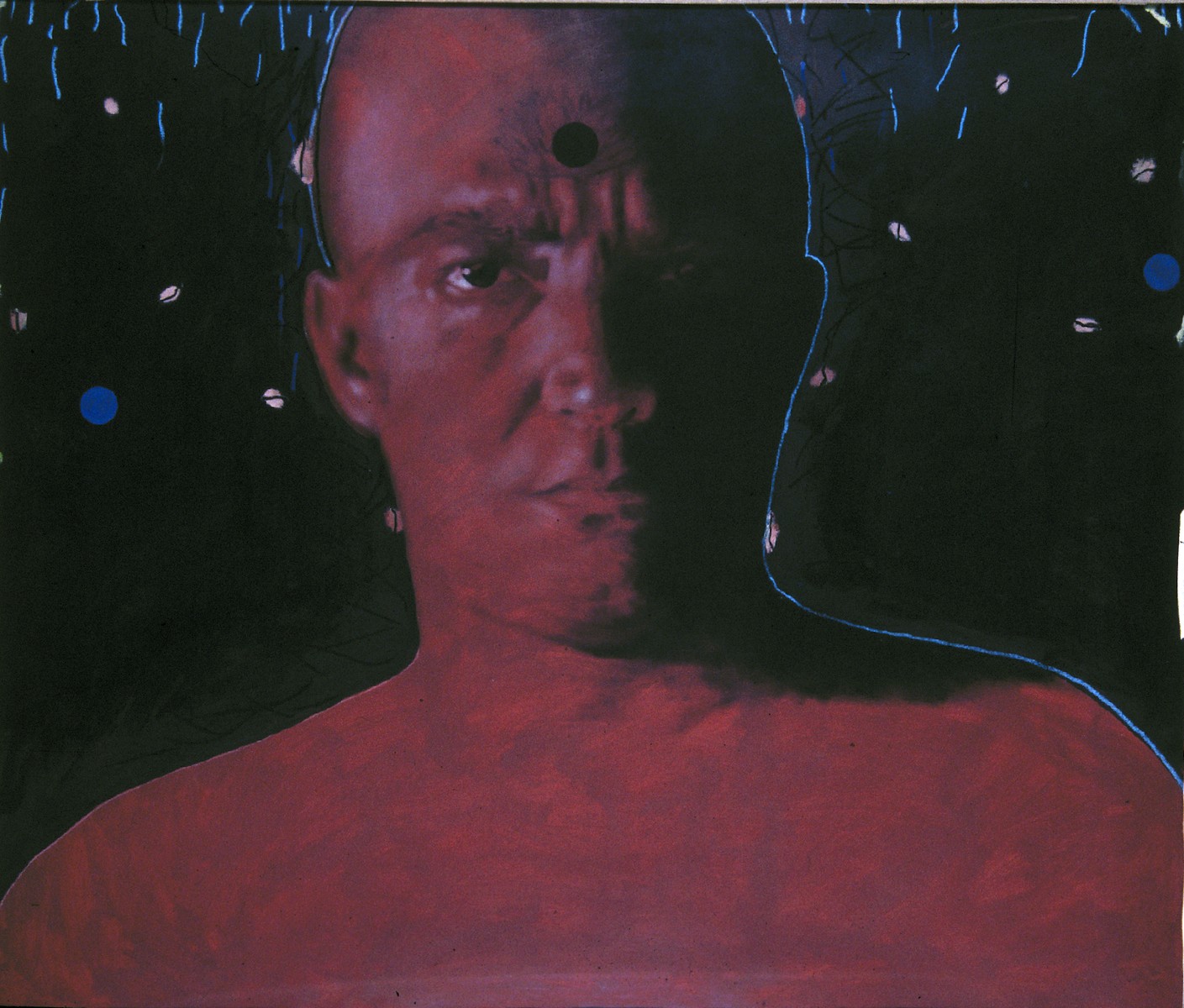 Self-portrait (black background)
