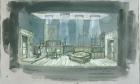Stage set for "Requiem for a Woman"