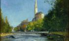 The Basilica of Lourdes from the Gave River
