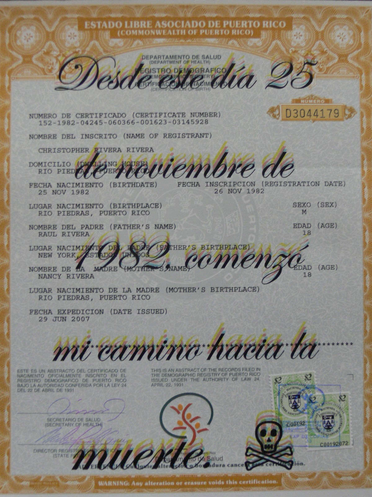 Desde este día 25 de noviembre 