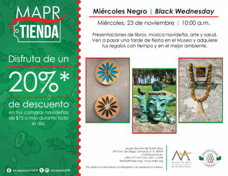 Details of the promotion for the event at the museum's store celebrating black wednesday.