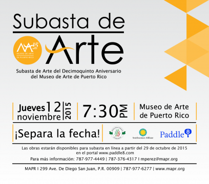 Subasta de Arte del 15to aniversario del MAPR