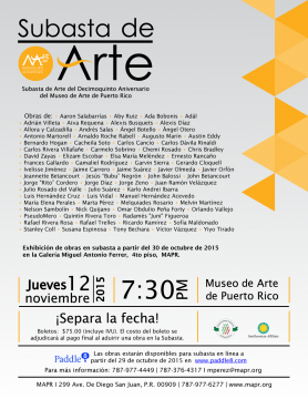 Subasta de Arte del 15to aniversario del MAPR: Los Artistas