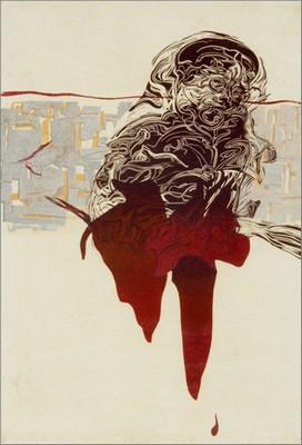 “Juicio por la vida III ” | 1986. Gráfica
Litografía y cartón sobre papel. Grabado de la artista puertorriqueña Haydee Landing.  